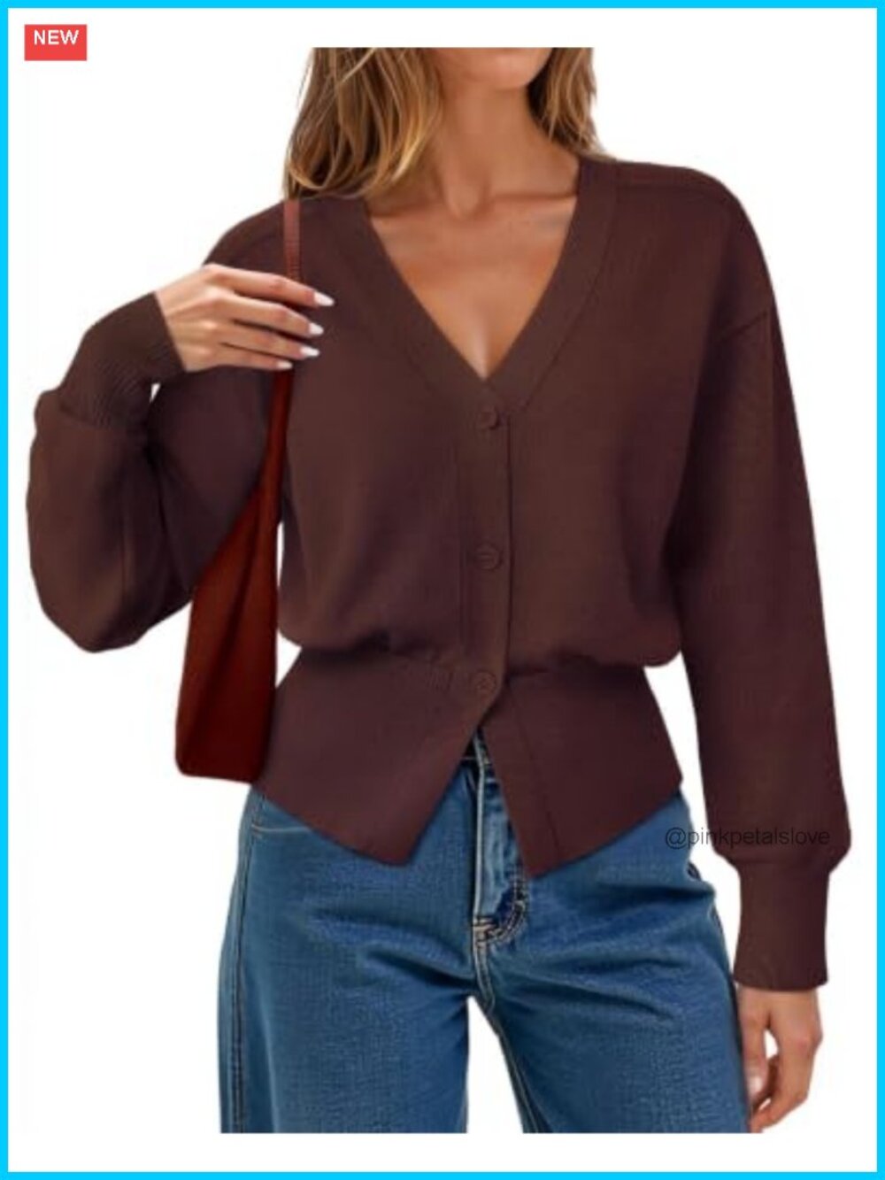 Womens Open Front Cardigan Long Sleeve Ribbed Knit Button Sweater